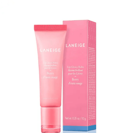 LANEIGE Lip Glowy Balm 10g in Berry, a moisturizing lip balm with high shine and a natural tint.
