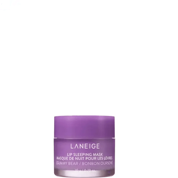 LANEIGE Lip Sleeping Mask in Gummy Bear flavor, 20g jar for soft, moisturized lips with innovative formula.