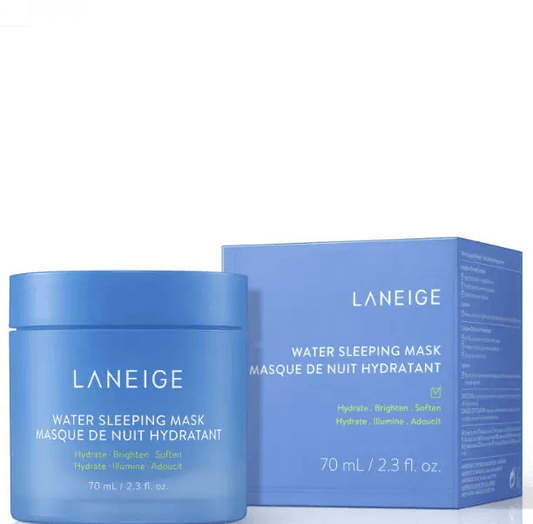 LANEIGE Water Sleeping Mask Probiotics 70ml packaging and jar, overnight hydration for bright and soft skin.