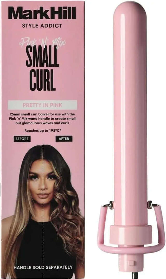 Mark Hill Pretty In Pink 24mm curling wand in pink packaging, perfect for creating tight curls and glamorous hairstyles.
