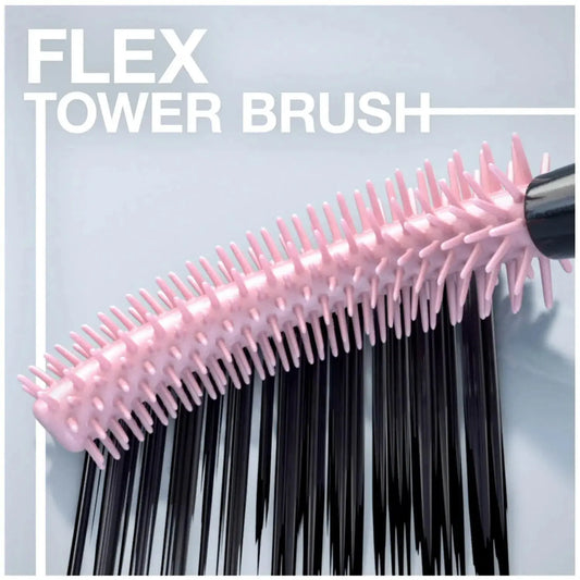 Maybelline Flex Tower Brush for Lash Sensational Sky High Waterproof Mascara, designed for defined, voluminous lashes.