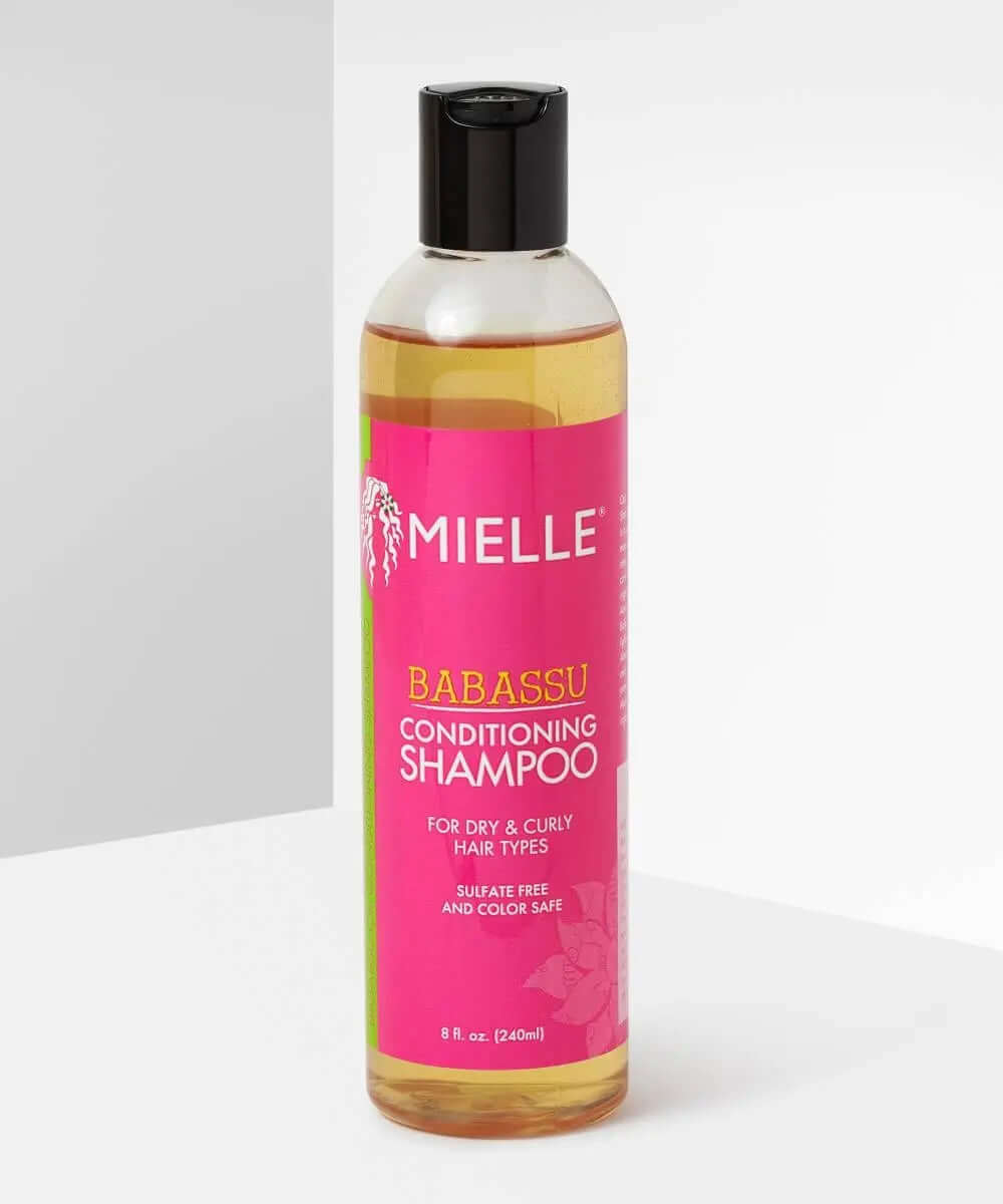 MIELLE ORGANICS Babassu Conditioning Shampoo 240ml bottle for dry and curly hair, sulfate-free and color safe.