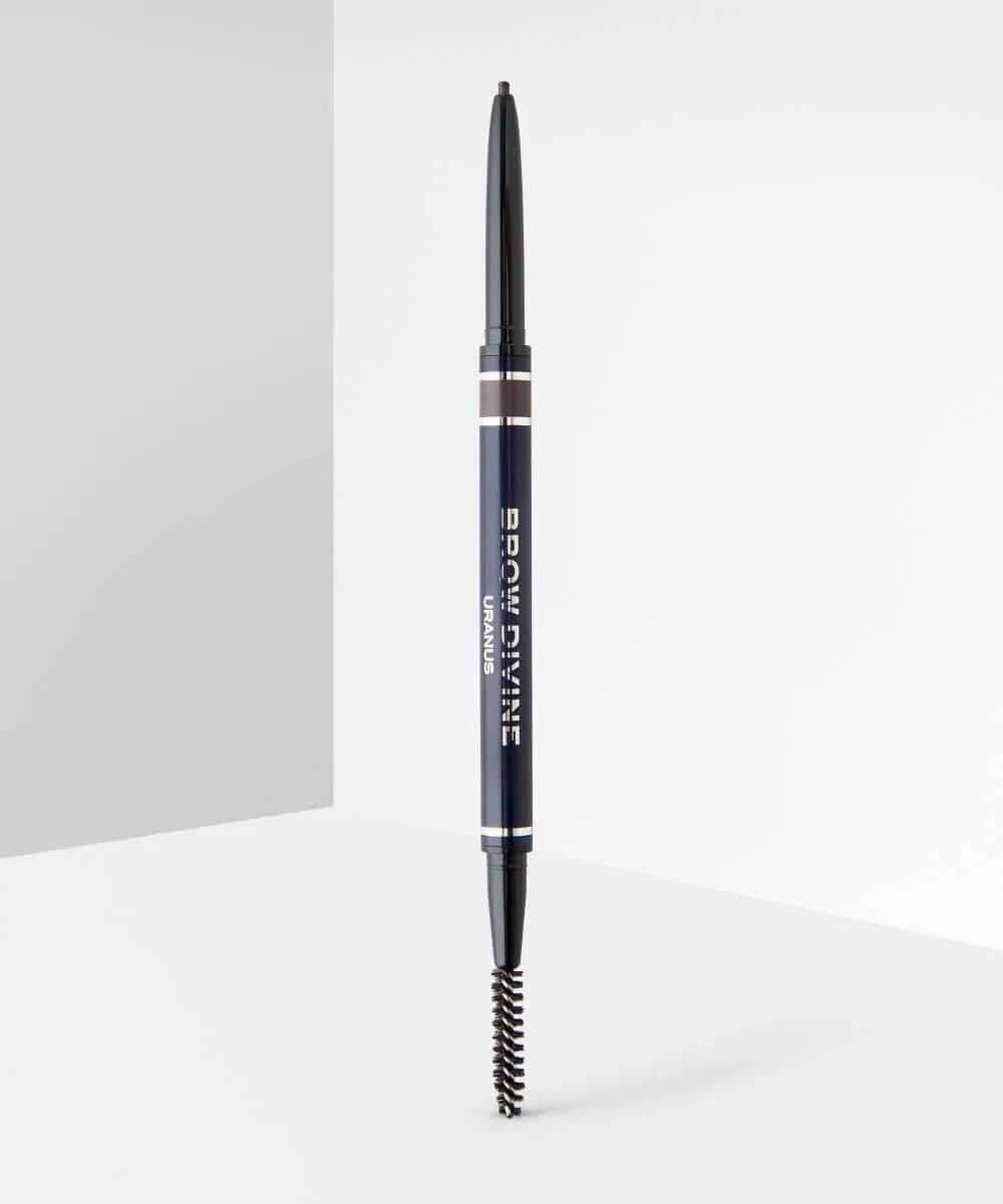 NABLA Brow Divine brow pencil with ultra-fine retractable tip and spooley brush for precise brow definition.
