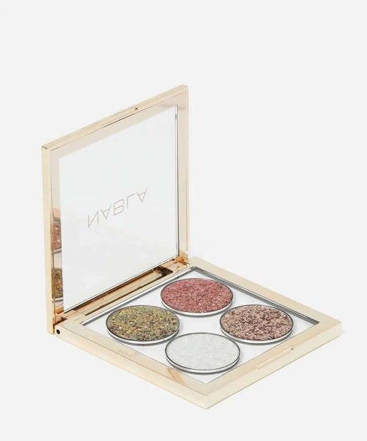 NABLA Glorious Light Glitter Palette with four intense glitter shades in a stylish compact.