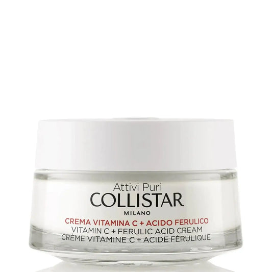 Collistar Vitamin C + Ferulic Acid Cream 50ml jar for radiant and hydrated skin with antioxidants.