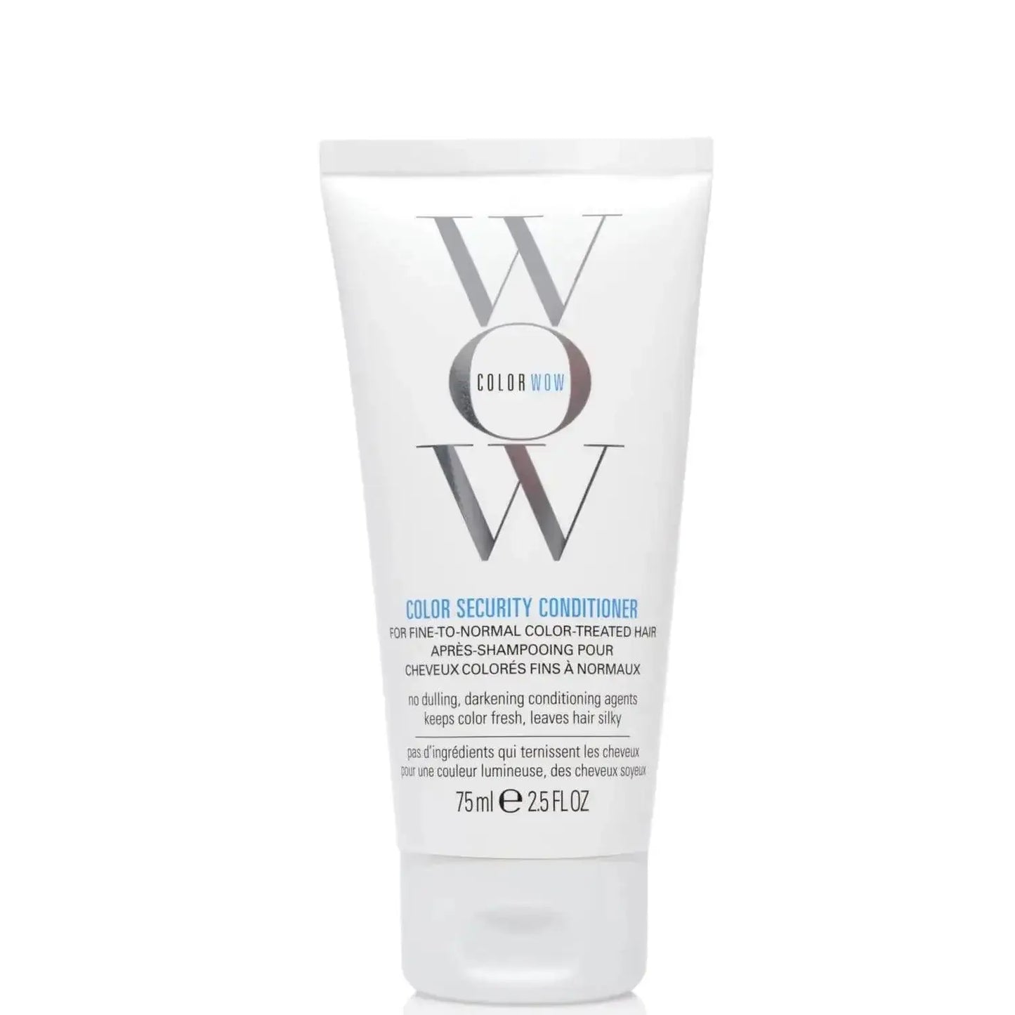 COLOR WOW Color Security Conditioner 75ml tube for fine to normal color-treated hair, hydrating and enhancing hair vibrancy.
