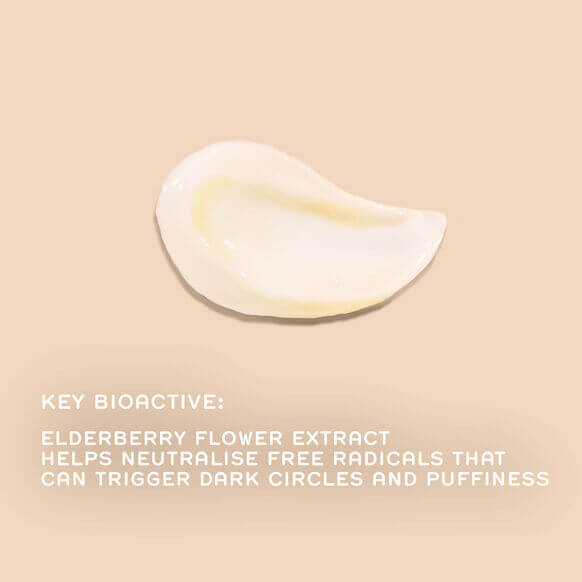 Ren Elderberry flower extract bioactive for dark circle and puffiness relief in Ren eye cream.