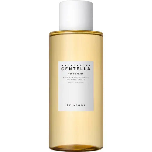 Skin1004 Madagascar Centella Toning Toner 210ml bottle for soothing and exfoliating skin care.
