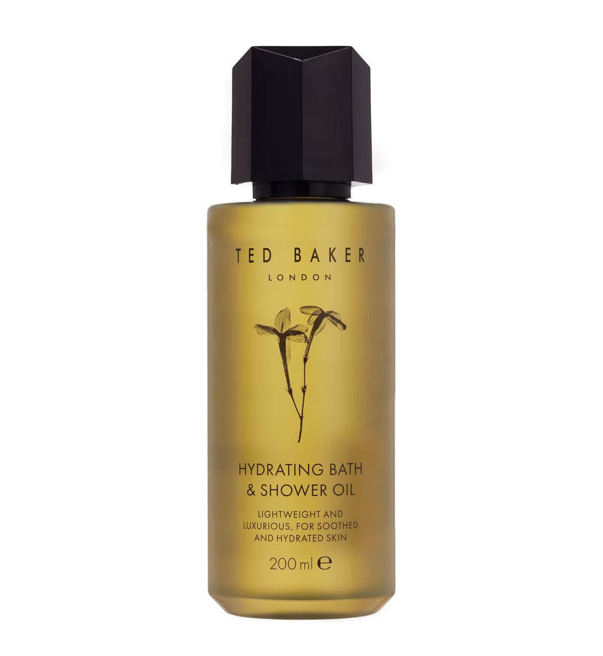 Ted Baker London hydrating bath and shower oil bottle on a white background