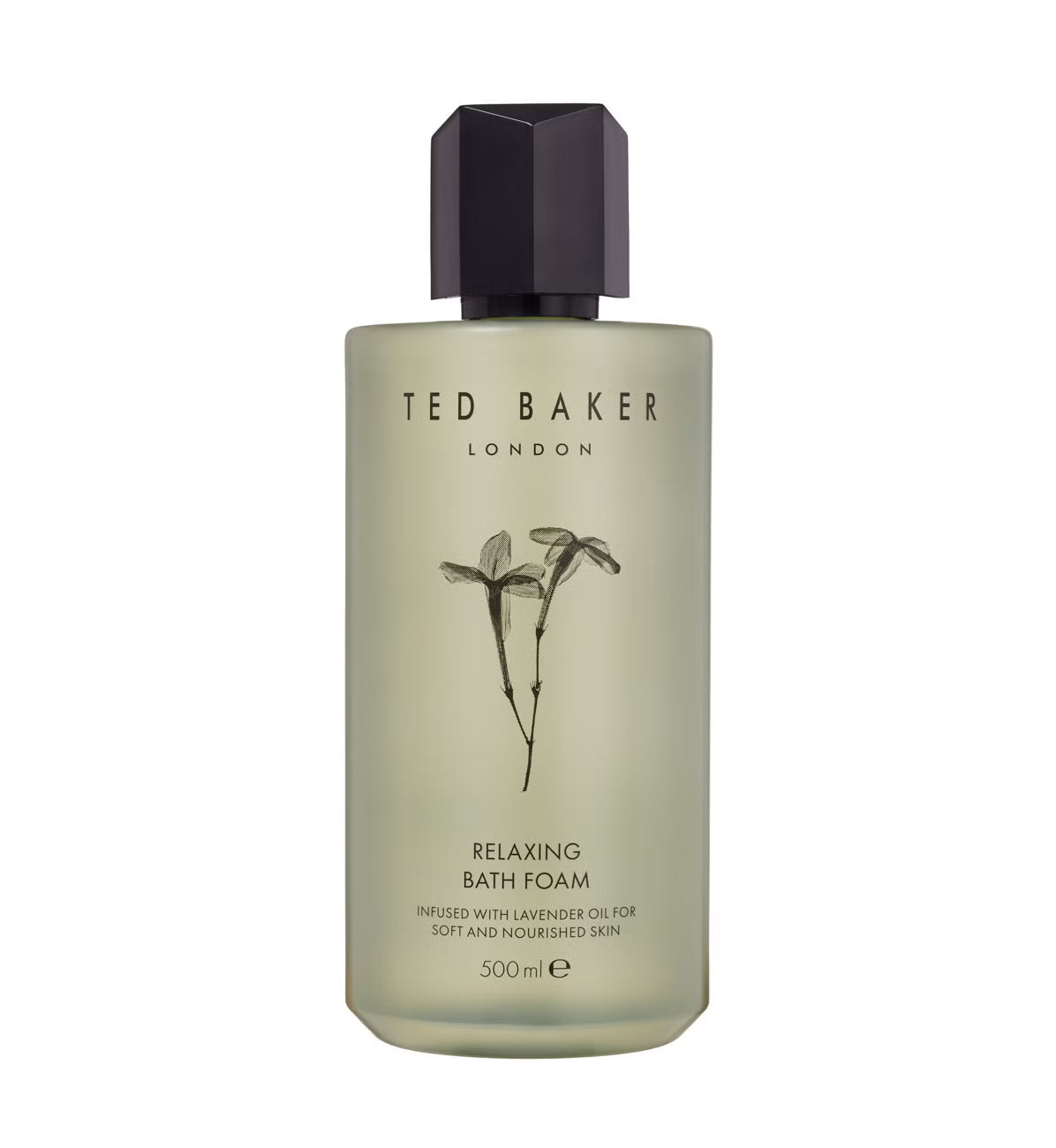 Ted Baker London relaxing bath foam bottle on a white background