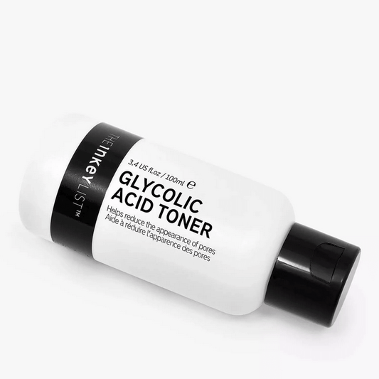 The INKEY List Glycolic Acid Toner 100ml bottle, designed to reduce pores and enhance skin brightness.
