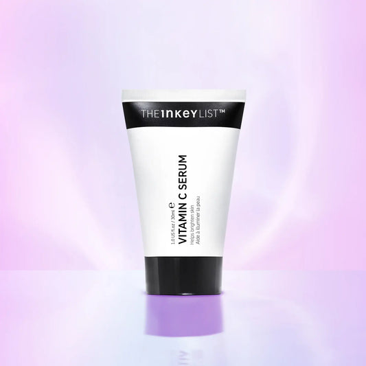 The INKEY List Vitamin C Serum 30ml in white tube showcasing radiant skincare benefits.