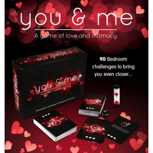 You & Me Card Game featuring 90 bedroom challenges to enhance love and intimacy for couples.
