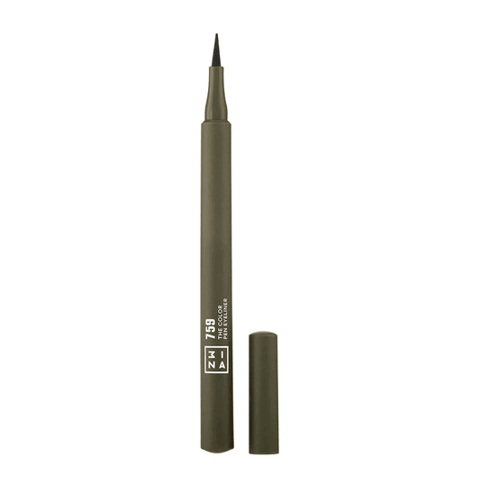 3INA Makeup The Colour Pen Eyeliner in olive green, perfect for creative and bold eye makeup looks.