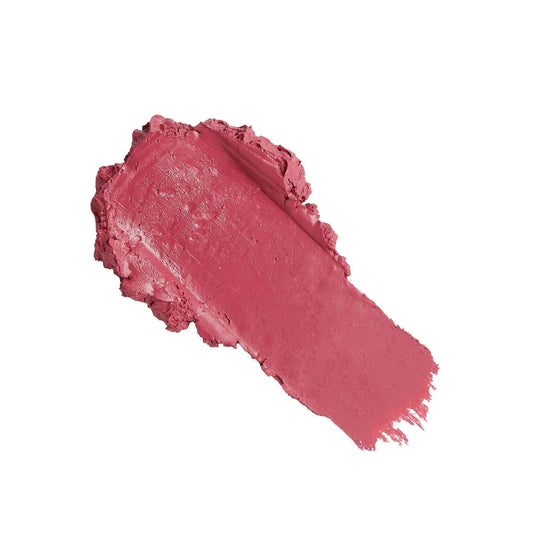 Swatch of Revolution Pro New Neutrals Blushed Satin Matte Lipstick in Struck, showcasing a luxurious pink shade.
