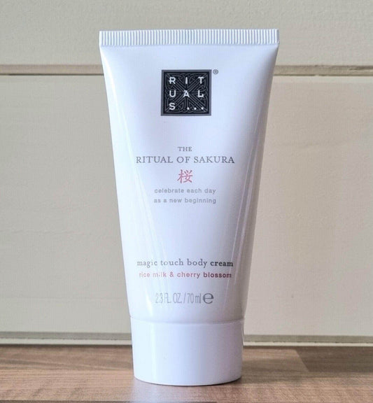 RITUALS The Ritual of Sakura Body Cream tube 70ml with cherry blossom and rice milk for skin nourishment.