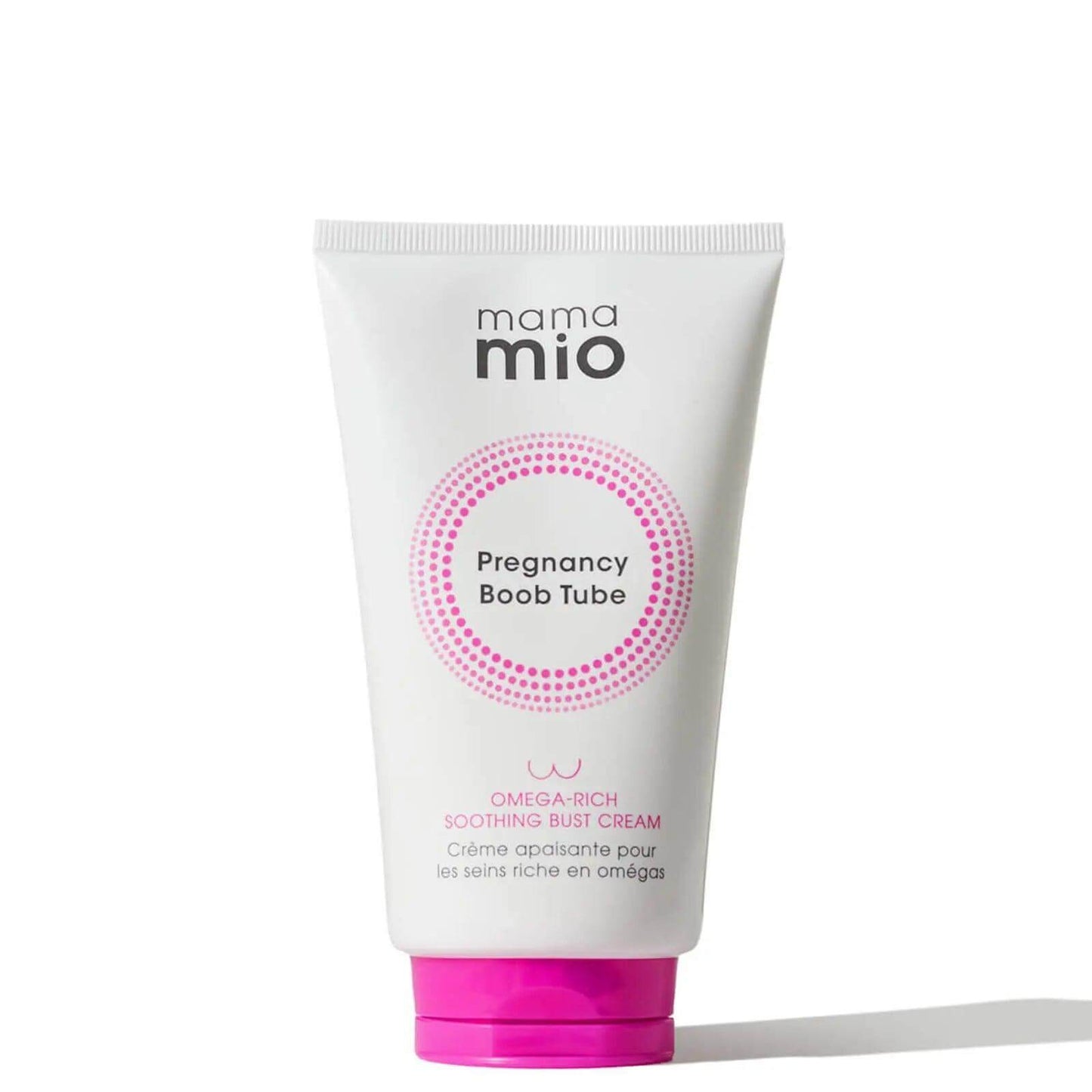 Mama Mio Pregnancy Boob Tube 125ml, soothing bust cream for stretch mark protection and skin hydration.
