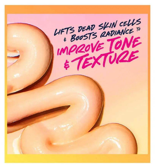 Bioré Clear & Bright Clay Mask demonstrating texture, promoting skin tone and texture improvement.