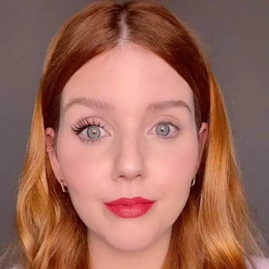 Before and after using SWEED Pro Lash Lift Mascara, showcasing lifted and defined lashes on one eye.