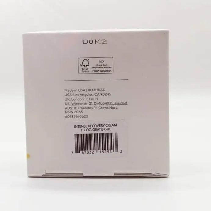 Murad Intense Recovery Cream packaging, indicating 50ml size and details for pre-order.