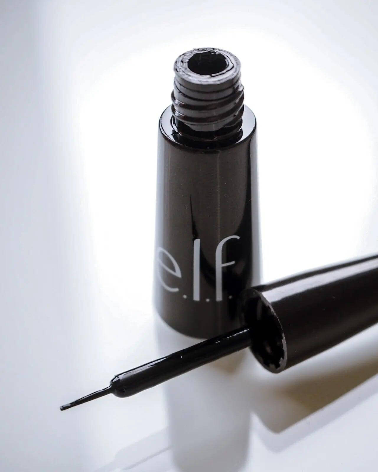 e.l.f. Expert Liquid Liner Jet Black with fine tip brush for precise application and long-lasting defined looks.