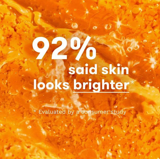 Image showing 92% consumer satisfaction claiming brighter skin after using REN Clean Skincare products.