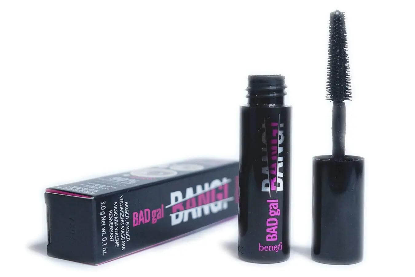 Benefit Badgal Bang Mascara in Black 3g with volumizing brush and packaging, designed for massive lash volume.