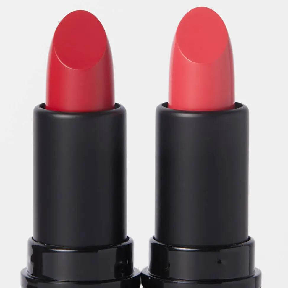 Revolution Pro Matte Reds Lipstick collection featuring two vibrant red lipstick shades.