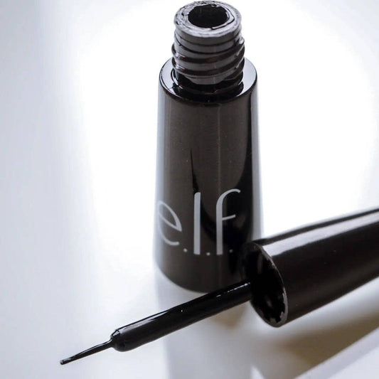e.l.f. Expert Liquid Liner Jet Black with fine tip brush for precise application and long-lasting defined looks.