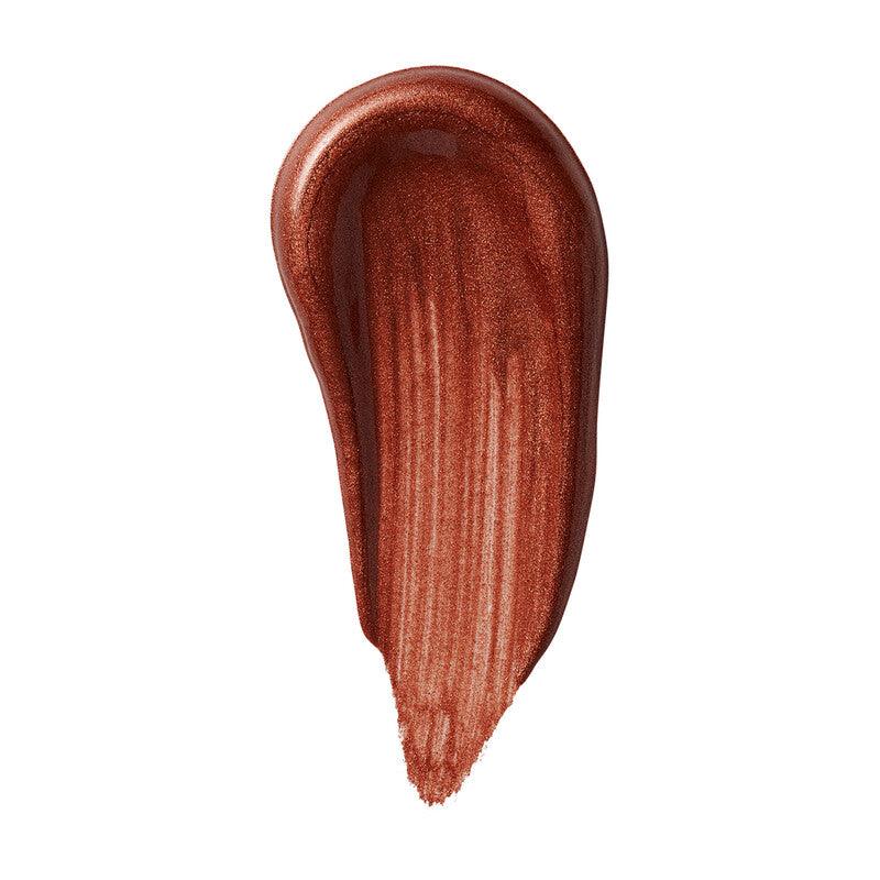 Swatch of e.l.f Halo Glow Blush Beauty Wand in a warm shimmery bronze shade, showcasing its liquid texture.