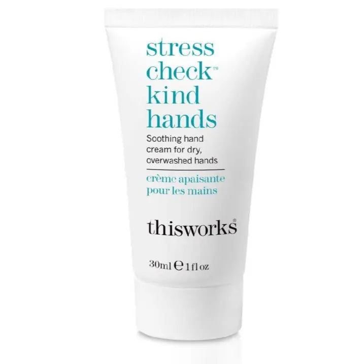 thisworks Stress Check Kind Hands 30ml soothing hand cream for dry, overwashed hands with Vitamin E and Shea Butter.