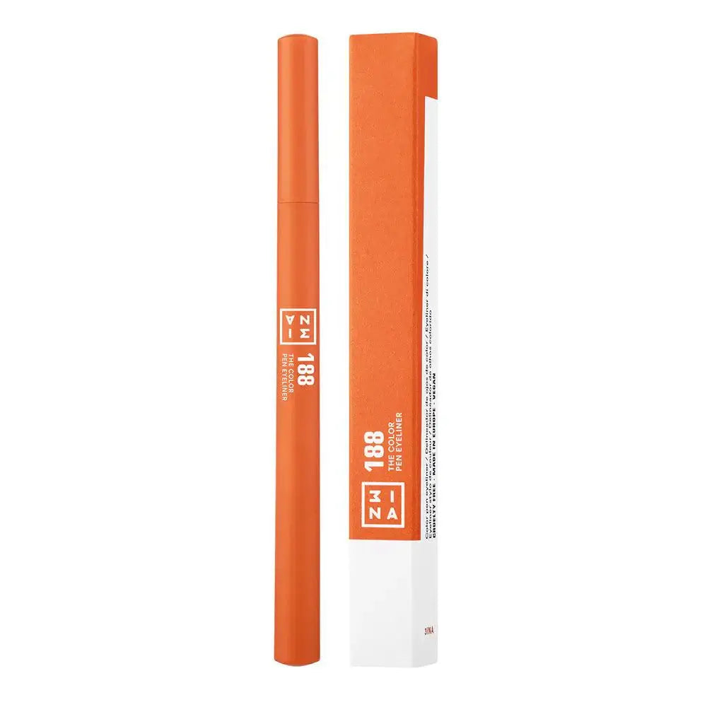 3INA Makeup The Colour Pen Eyeliner in vibrant orange packaging, perfect for bold makeup artistry.