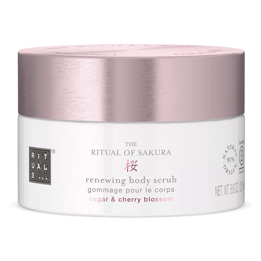 RITUALS The Ritual of Sakura Sugar Body Polish 250g, renewing body scrub with cherry blossom and sugar for smooth skin.