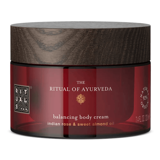 RITUALS The Ritual of Ayurveda Body Cream 220ml jar with Indian rose and sweet almond oil for nourished skin.