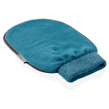 RITUALS Hammam Kessa Exfoliating Glove in teal for smooth, silky skin and improved circulation.
