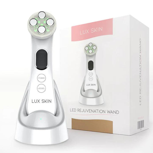 LUX SKIN® LED Rejuvenation Wand with green light therapy for acne and skin rejuvenation, packaged box included.