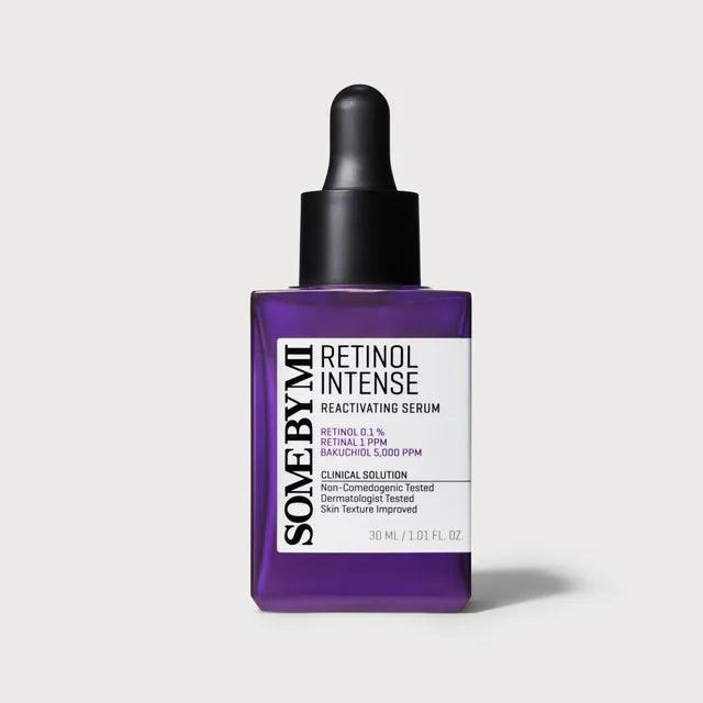 SOME BY MI Retinol Intense Reactivating Serum 30ml in purple bottle for improved skin texture and anti-aging benefits.