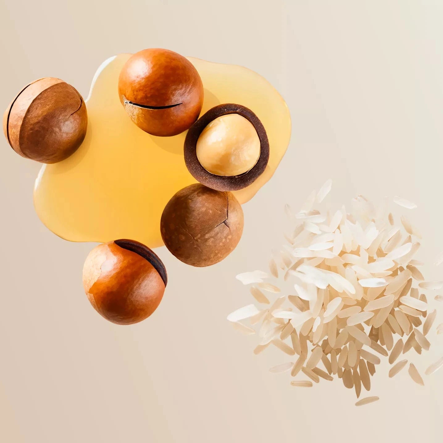 Wooden puzzle toy with nuts on a beige background