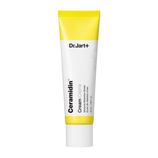 Dr.Jart+ Ceramidin Cream tube for deep hydration and moisture barrier support, helping to nourish and soften skin.