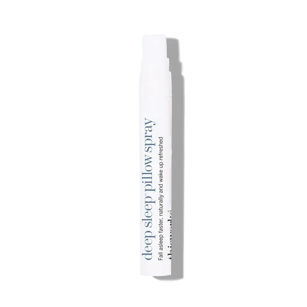 thisworks Deep Sleep Pillow Spray 10ml in white packaging for restful sleep with natural Eucalyptus and Frankincense.