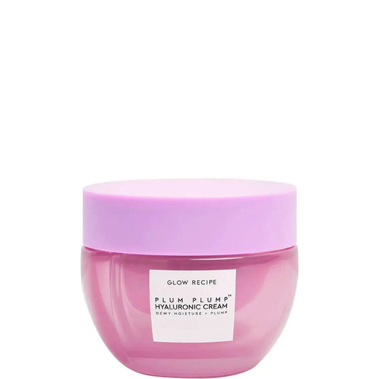 Glow Recipe Plum Plump Hyaluronic Cream 50ml jar with pink lid for hydrated, glowing skin.