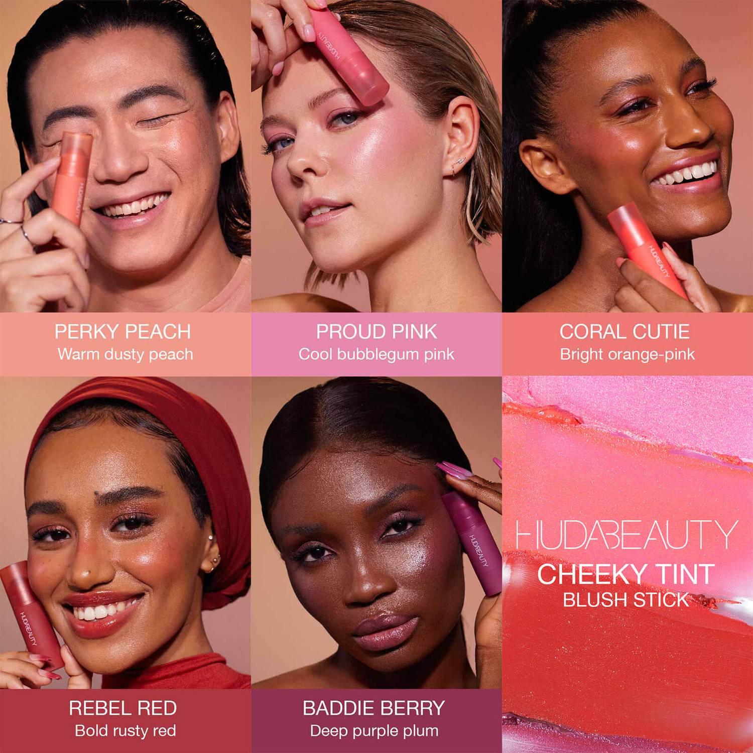 Huda Beauty Cheeky Tint Blush Stick 5g - Coral Cutie The Good Vibes