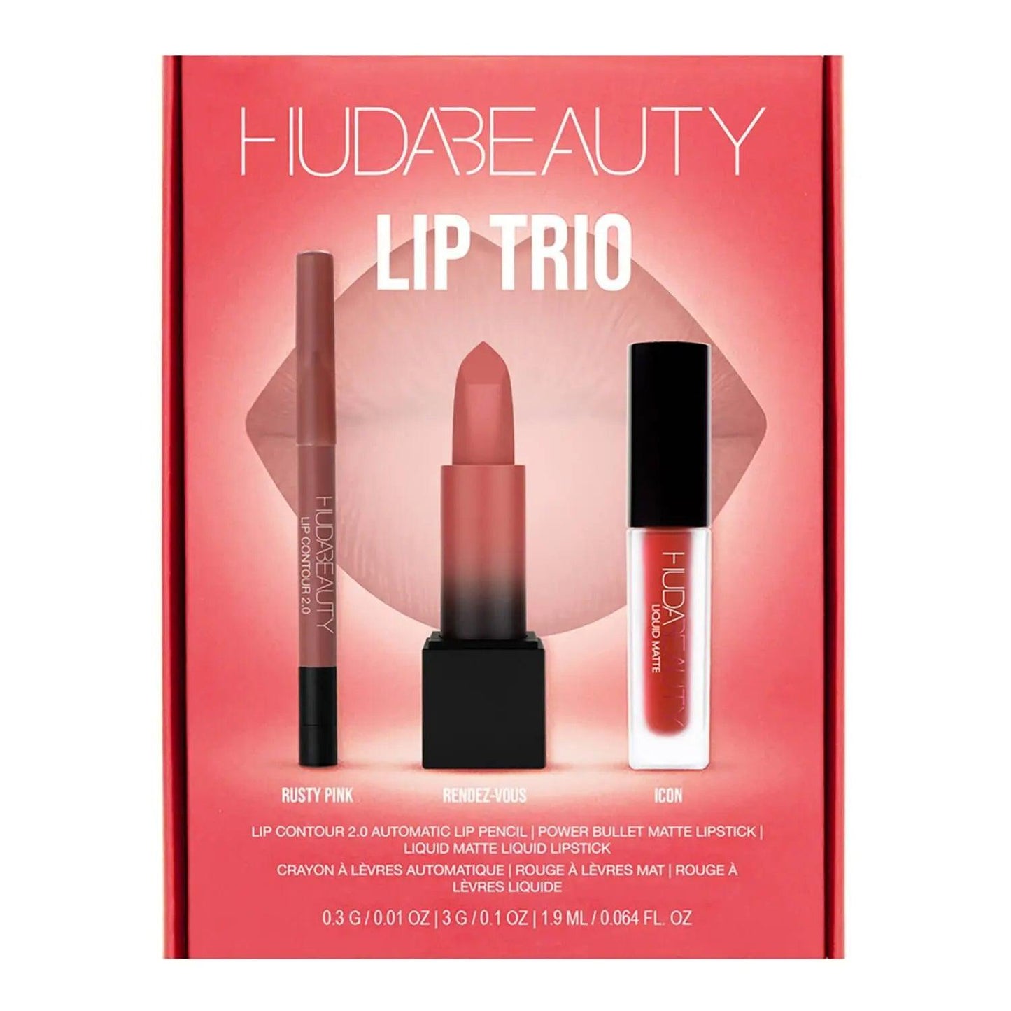 HUDA BEAUTY The Ultimate Icon Lip Trio The Good Vibes