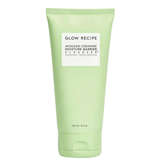 GLOW RECIPE Avocado Ceramide Moisture Barrier Cleanser, 150ml, nourishing and makeup-removing gel for healthy skin.
