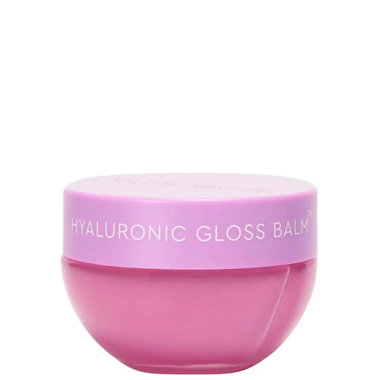 GLOW RECIPE Plum Hyaluronic Gloss Balm 15g in a pink jar, nourishing and hydrating for soft, smooth lips.
