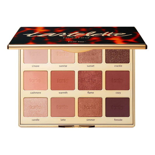 TARTE Tartelette Toasted Eyeshadow Palette featuring 12 rich, warm shades in matte and metallic finishes.