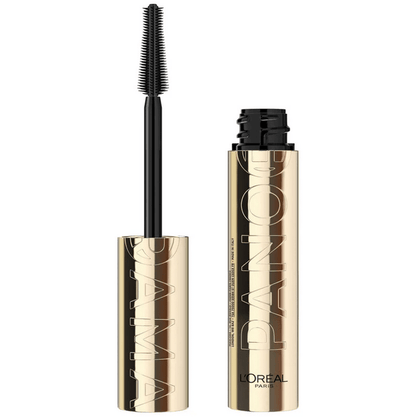 L'Oreal Paris Volume Million Lashes Panorama Mascara in Black with spiky brush for voluminous, clump-free lashes.
