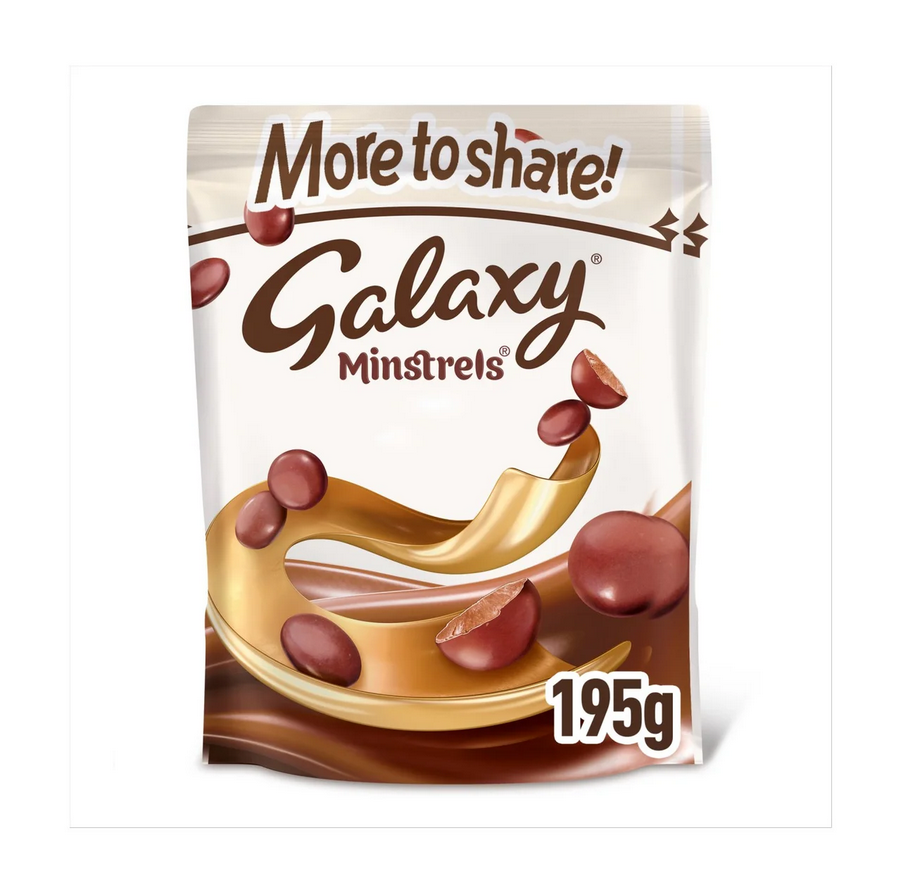 Galaxy Minstrels Milk Chocolate Buttons Sharing Pouch Bag 195g