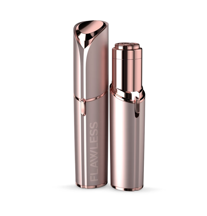 Rose gold lip balm with 'Elawless' branding on a white background