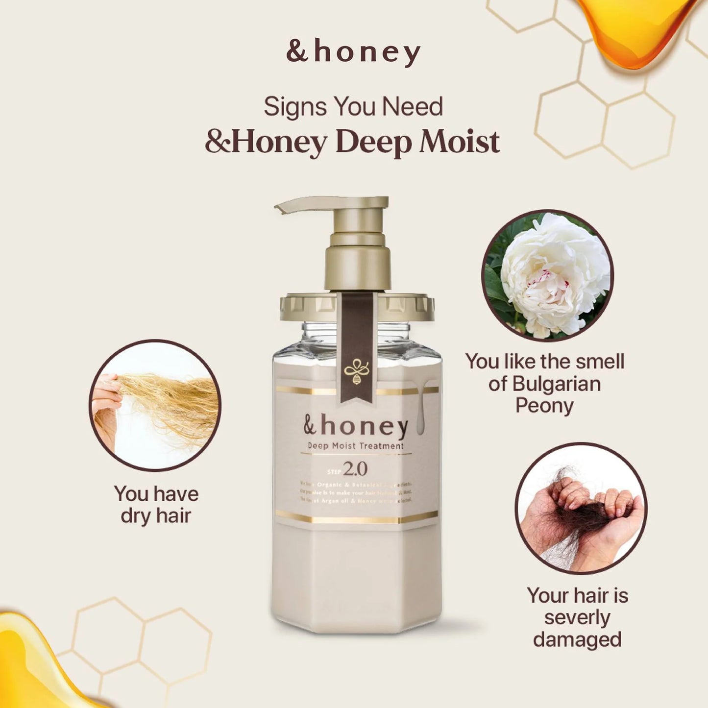 &honey Deep Moist Treatment 2.0 - Japanese Honey Hair Conditioner 445g